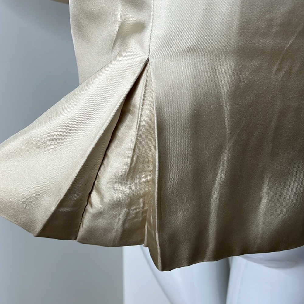 Prada 100% Silk Sz 44 Cream Beige Gray Graduated Ombré Blazer Jacket - Picture 7 of 14